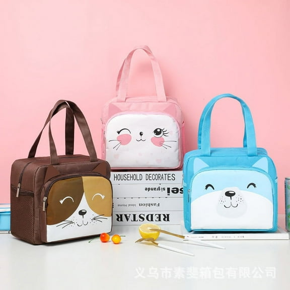 Lunch Bags for Women Men,Leakproof Reusable Insulated Bags,Lunch Tote Box Bag for Work School Travel,Light Blue,Oxford Cloth,