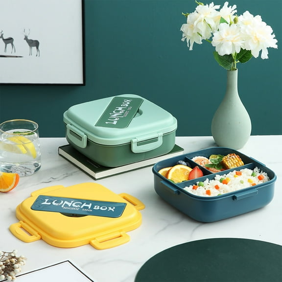Portable Food Grade Leak-Proof Lunchbox,Bento Lunch Box,BPA Free Leakproof Built in Reusable Spoon,Food Grade,1100ml