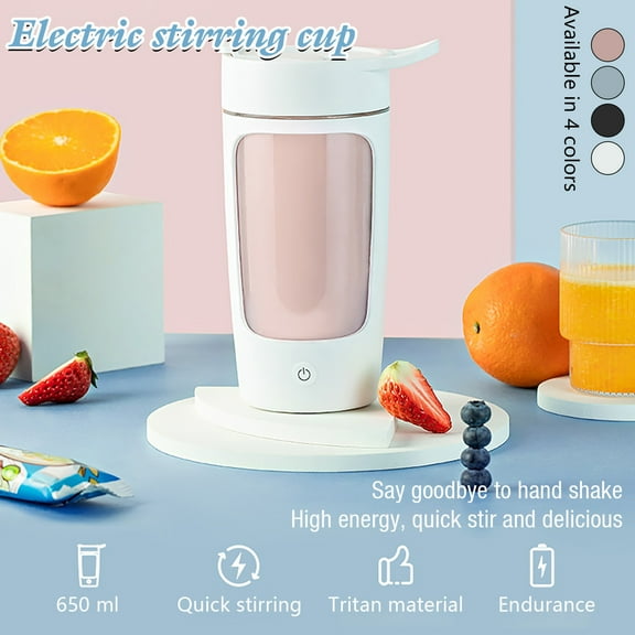 Self Stirring Coffee Cup,Rechargeable Self Heating Coffee Mug,Travel Cup for Coffee,Tea,Hot Chocolate and Milk Mug,Automatic Mixing Cup Milk Stir Cup Protein Powder Shaker Bottle