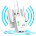 thumbnail image 1 of WiFi Extender Signal Booster,300M Four Antenna 2.4G WiFi Signal Booster with Ethernet Port,for Office Home Basement Room, 1 of 10