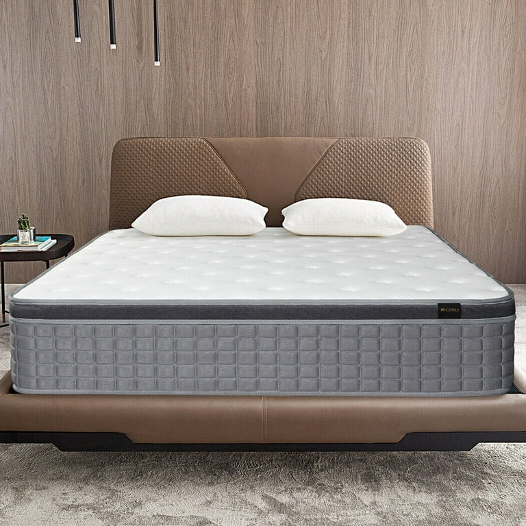 MICOOLS 12 inch Hybrid Mattress in A Box Spring Gel Memory Foam Queen Mattress
