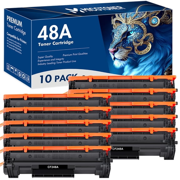 MICOTONER 10-Pack Compatible Toner Cartridge for HP CF248A 48A LaserJet Pro M15A M15W M16A M16W LaserJet MFP M28A M28W M29A Printer (Black)
