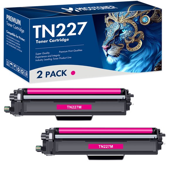 MICOTONER 2-Pack Compatible Toner Cartridge for Brother TN-227M TN-227 MFC-L3710CW MFC-L3770CDW MFC-L3750CDW HL-L3210CW HL-L3230CDW HL-L3290CDW Printer(Magenta)