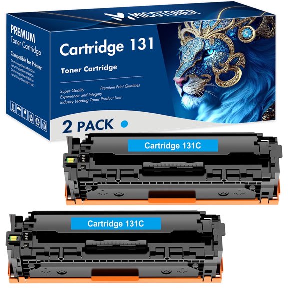 MICOTONER 2-Pack Compatible Toner Cartridge for Canon 131C Work with Canon imageClass MF624Cw MF8280Cw MF628Cw LBP7110Cw Printer (Cyan)