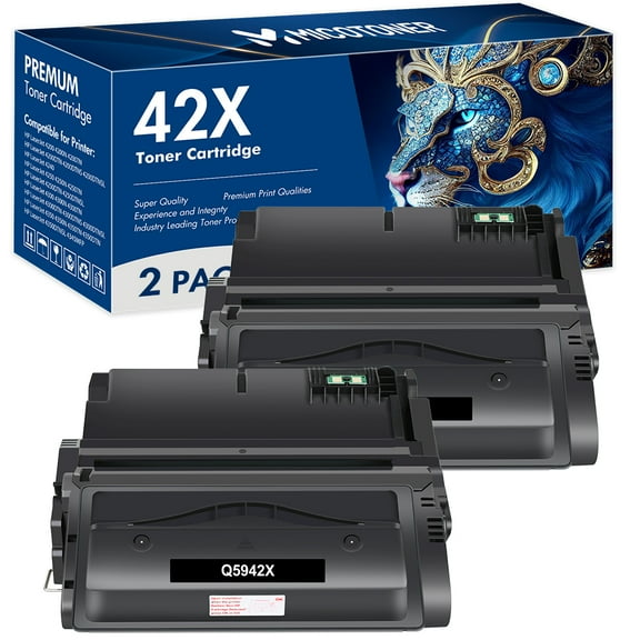 MICOTONER 2-Pack Compatible Toner Cartridge for HP Q5942X 42X Laser Jet 4200 4300 4240 4250 4350 4345 Printer (Black)