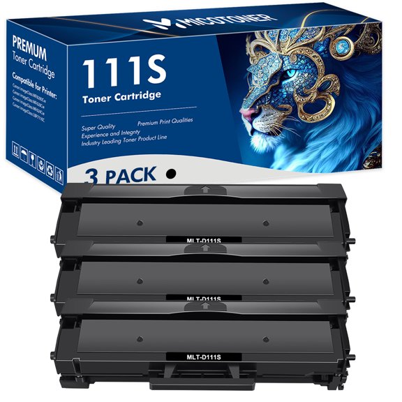 MICOTONER 3-Pack Compatible Toner Cartridge for Samsung MLT-D111S 111S Xpress SL-M2020 SL-M2022 SL-M2070 SL-M2026W Printer (Black)