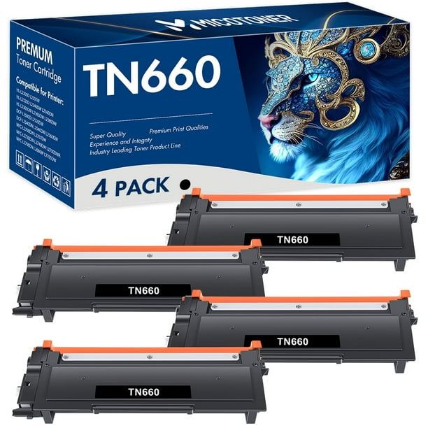 MICOTONER 4-Pack Compatible Toner Cartridge for Brother TN-660 HL-L2300D HL-L2320D HL-L2340DW HL-L2360DW HL-L2380DW DCP-L2540DW MFC-L2700DW MFC-L2720DW Printer (Black)