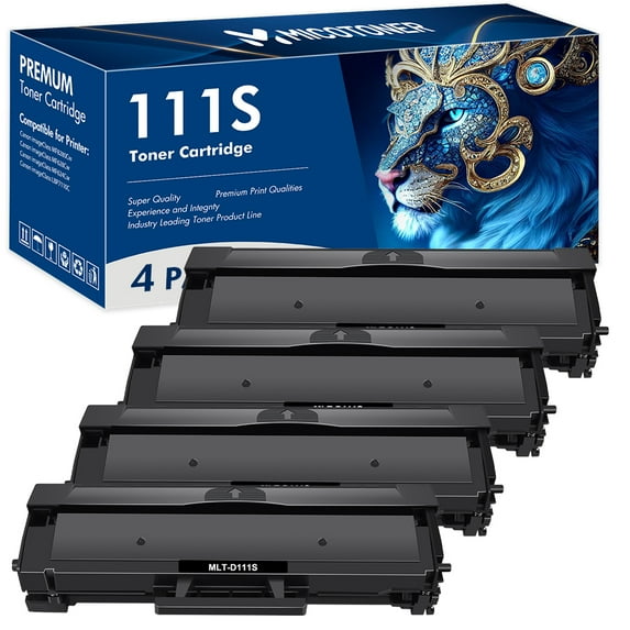 MICOTONER 4-Pack Compatible Toner Cartridge for Samsung MLT-D111S 111S Xpress SLM2020W M2022W M2070FW M2024 M2026W Printer (Black)