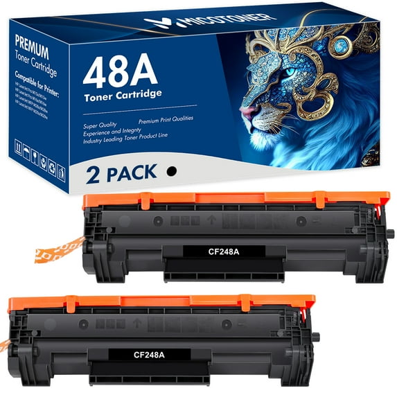 MICOTONER 48A Black Toner Cartridge Replacement Compatible for HP 48A CF248A Laserjet Pro M15w M15a M16w M16a MFP M29w M29a M28w M28a Laser Printer(2-Pack)