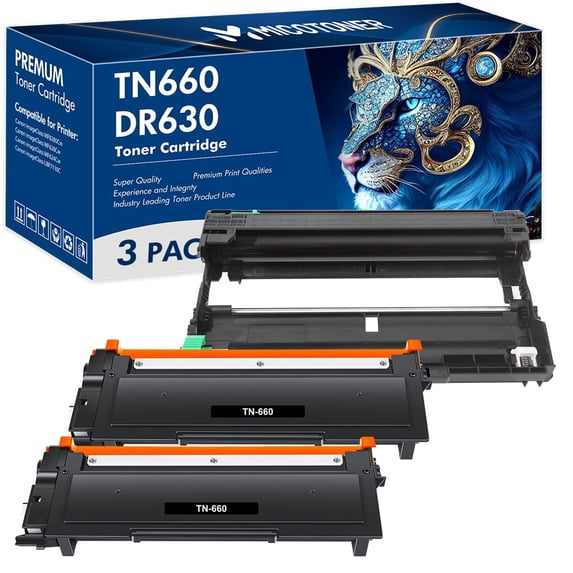MICOTONER TN660 Toner Cartridge & DR630 Drum Unit Compatible for Brother HL-L2365DW DCP-L2560DW MFC-L2720DW (Black 2*Toner 1*Drum)