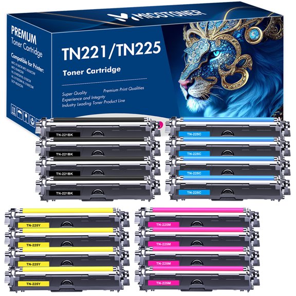 MICOTONER Compatible Toner Cartridge for Brother TN-221 TN-225 TN-221BK TN-225C TN-225M TN-225Y HL-3170CDW 3140CW MFC-9330CDW 9340CDW DCP-9020CDW(5*Black,5*Cyan,5*Magenta,5*Yellow 20-Pack)