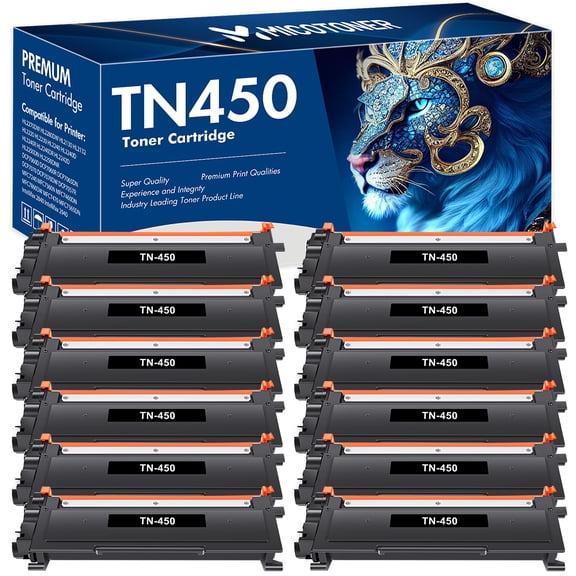 MICOTONER Compatible Toner Cartridge Replacement for Brother TN-450 TN450 TN 450 TN420 High Yield HL-2220 2230 2240 2270, MFC-7360 7460DN 7860DW DCP-7060 7070DW Printer Ink (Black 12-Pack)