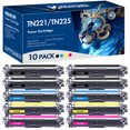 thumbnail image 1 of MICOTONER TN221 TN225 Toner Cartridge Compatible for Brother TN-221 TN-225 HL-3152CDW 3140CW MFC-9140CDN 9330CDW 9340CDW DCP-9020CDW(4*Black,2*Cyan,2*Magenta,2*Yellow 10-Pack), 1 of 6