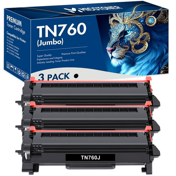 MICOTONER TN760 High Yield Toner Cartridge Compatible for Brother TN-760 TN760 TN730 TN-730 DCP-L2550DW HL-L2370DW HL-L2350DW MFC-L2710DW MFC-2750DW Printer (Black 3-Pack)