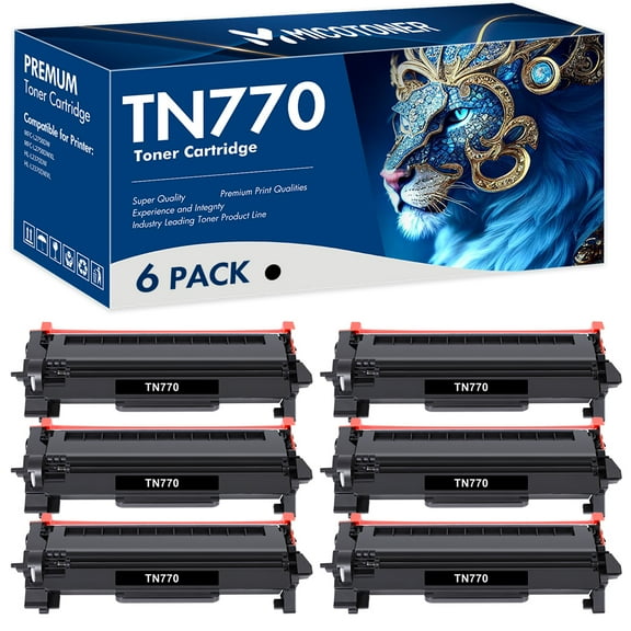 MICOTONER TN770 Toner Cartridge Compatible for Brother TN-770 TN770 MFC-L2750DW MFC-L2750DWXL HL-L2370DW HL-L2370DWXL Printer (Black 6-Pack)