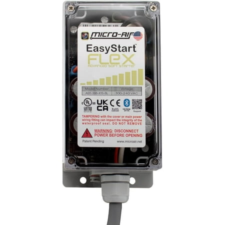 MICRO-AIR EasyStart FLEX Home AC Soft Starter 398 – Bluetooth Soft Start Kit for Home Air Conditioners & Commercial Use, Works with Generators, Reduces Power Surge, Up to 6 Tons w/Installation Kit