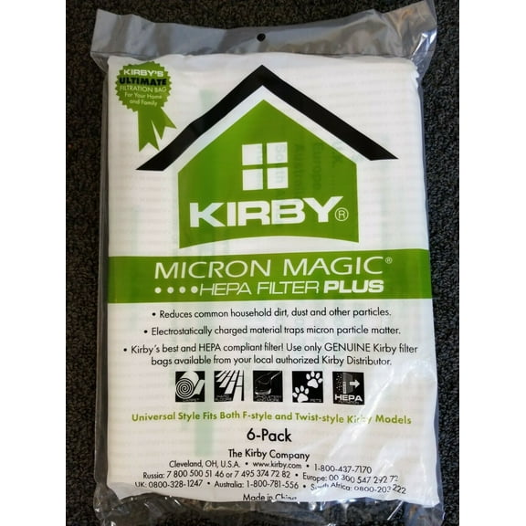 MICRO ALLERGEN PLUS KIRBY VACUUM CLEANER AVALIR HEPA PACK WHITE BAGS