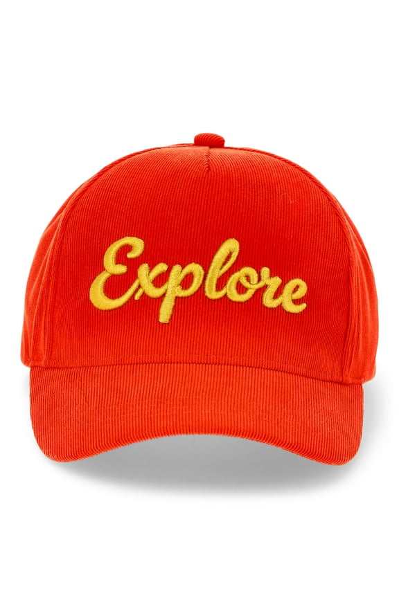 Boys Corduroy Baseball Hat with Embroidery, One Size Fits Most