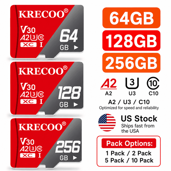 MICRO SD MEMORY CARD HIGH SPEED TF FLASH Class 10 U3 4K for Card & Phone & Camera