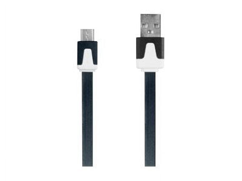 Micro Usb Walmar iEssentials(R) IE-DCMICRO-BK Flat Micro USB Cable, 3.28ft (Black ...