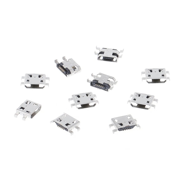 MICRO USB Recessed Mount Connector 0.8mm 5PIN Flat No Flange