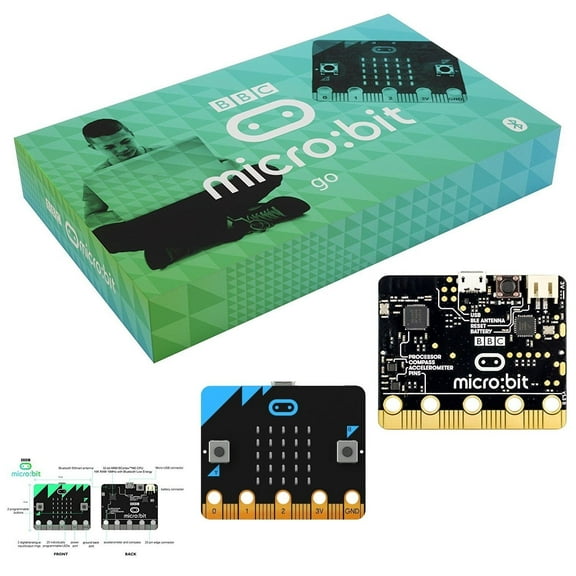 BBC MICRO:BIT V2.1 GO KIT - INCLUDES MICRO:BIT BOARD, MICROUSB CABLE, AND BATTERY PACK