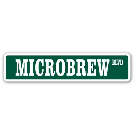 MICROBREW Street Sign beer drinker suds ale micro | Indoor/Outdoor | 36" Wide