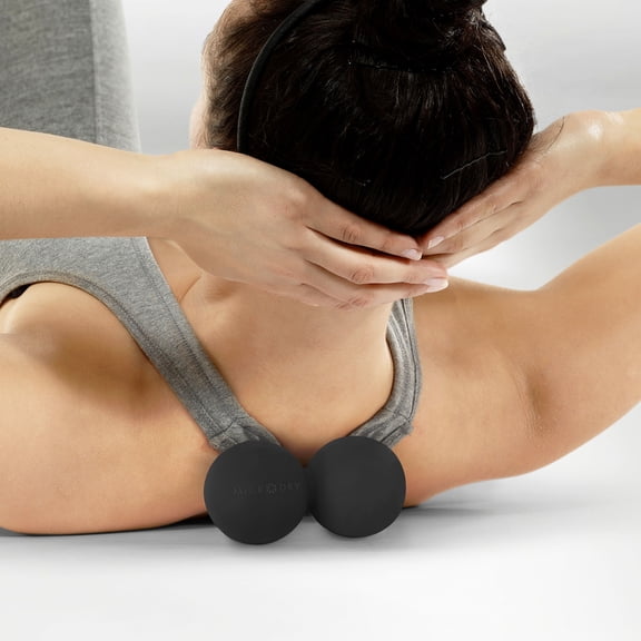 Microdry Dual-Ball Massage Roller for Deep Tissue Relief, Black