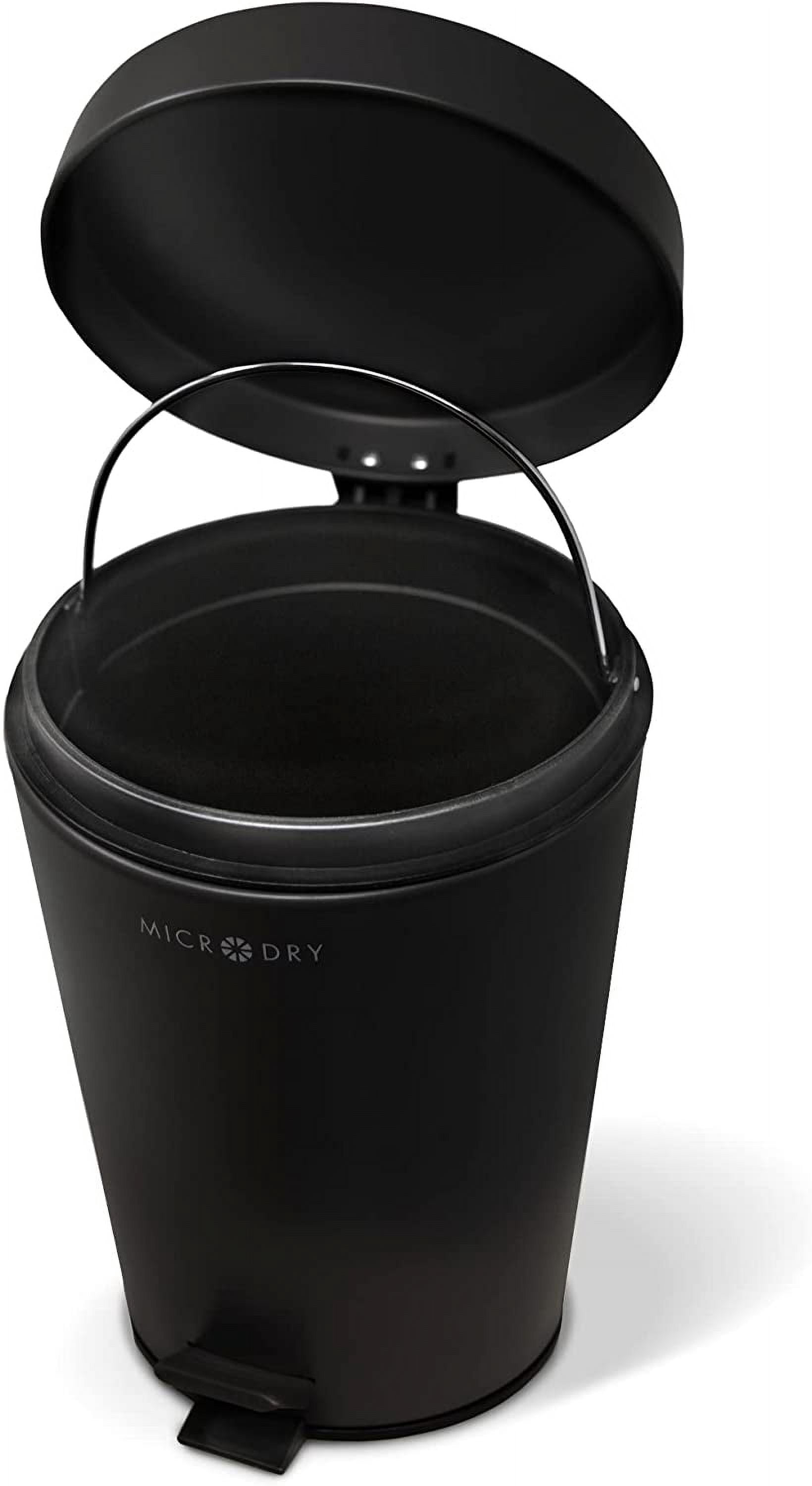 MICRODRY - Round Garbage Can with Slow Close Lid, Rust-Resistant Step ...