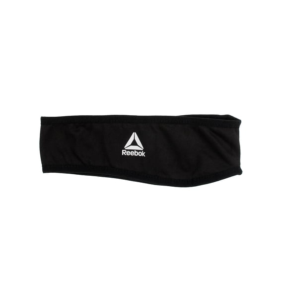 Reebok Black Microfleece Headband with Reflective Logo, One Size Fits Most