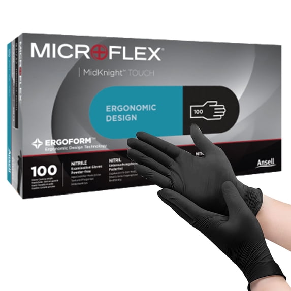 MICROFLEX MidKnight Touch 93-732 Disposable Nitrile Exam Glove Standard Cuff Length SMALL 93732070 100 per Box
