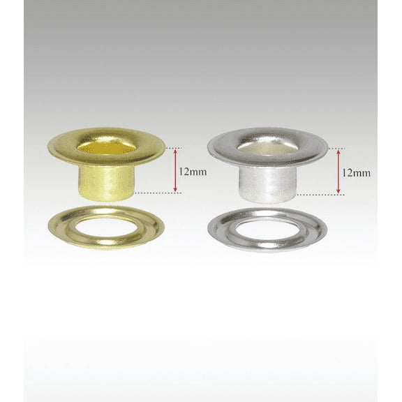 MICRON #2 XL/N Brass (Nickel Plated) Self-Piercing Grommets & Washers (500 sets)