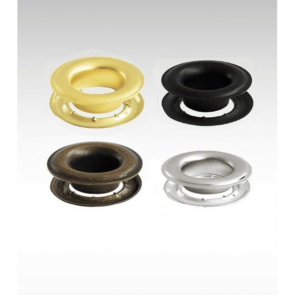 MICRON #4 Brass (Nickel Plated) Self-Piercing Grommets & Washers (500 sets)