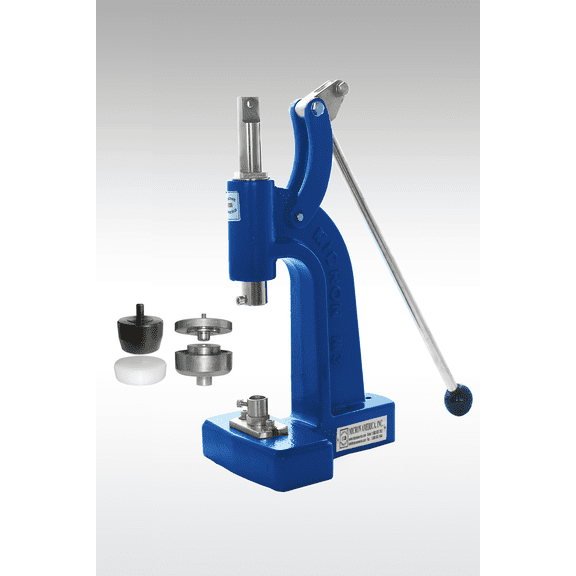 MICRON M-3 Fastener Attaching Machine With #12 Round Curtain Grommet Dies & #12 Bronze Plain GW