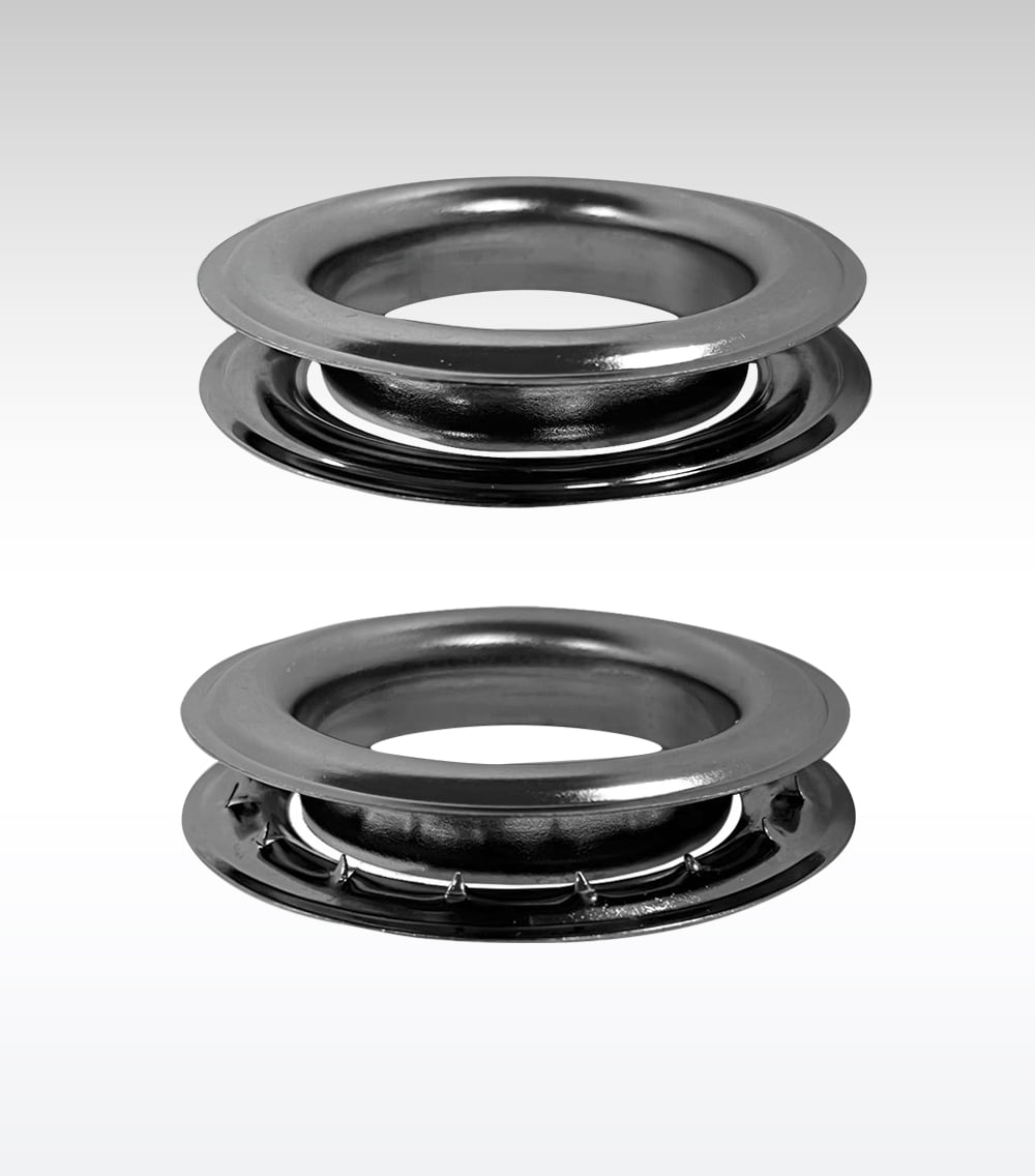 MICRON Round #12 Brass Curtain Grommets and Plain Washers Black-Nickel (Fume) Finish