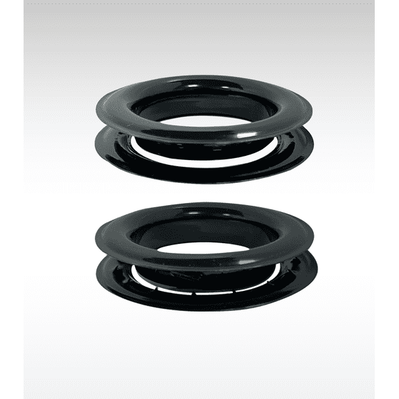 MICRON Round #12 Brass Curtain Grommets and Plain Washers Black Painted Finish