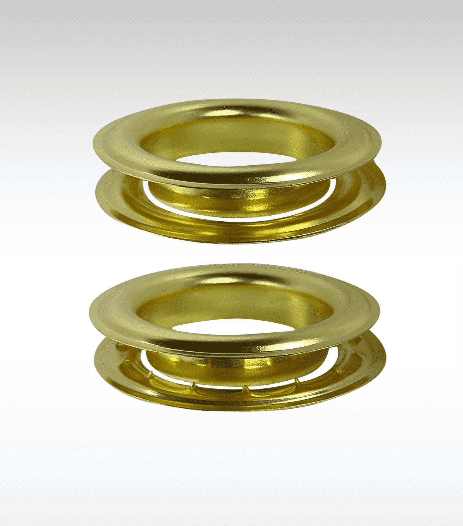 MICRON Round #12 Brass Curtain Grommets and Plain Washers Brass Finish