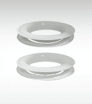MICRON Round #12 Brass Curtain Grommets and Plain Washers White Painted Finish