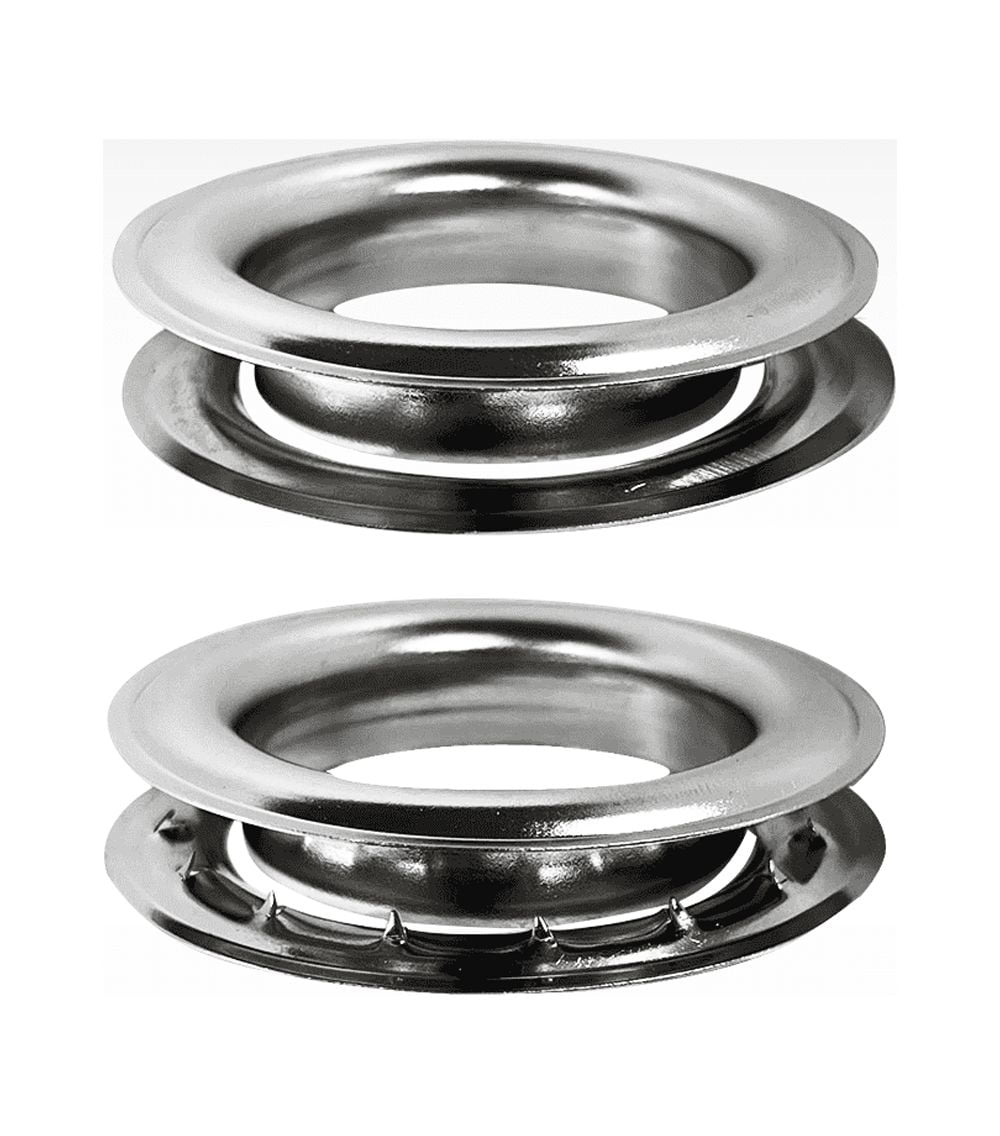 MICRON Round #12 Brass Curtain Grommets and Teeth Washers Nickel Finish