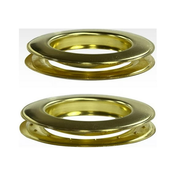 MICRON Round #15 Brass Curtain Grommets and Plain Washers Brass Finish