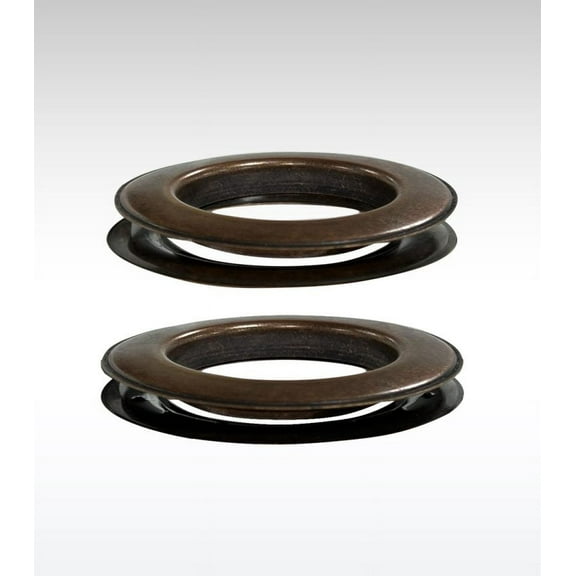 MICRON Round #15 Brass Curtain Grommets and Plain Washers Bronze Finish