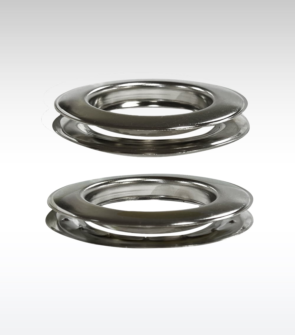 MICRON Round #15 Brass Curtain Grommets and Plain Washers Nickel Finish