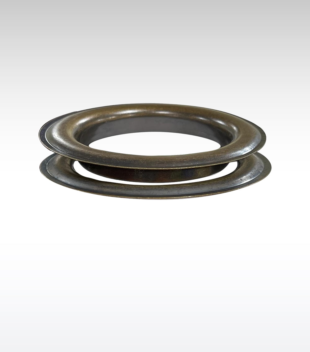 MICRON Round #18 Brass Curtain Grommets and Washers Antique Brass Finish