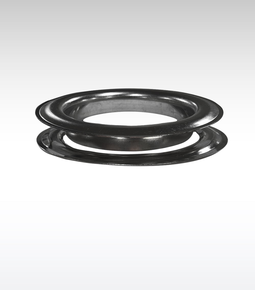 MICRON Round #18 Brass Curtain Grommets and Washers Black-Nickel (Fume) Finish