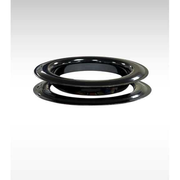 MICRON Round #18 Brass Curtain Grommets and Washers Black Painted Finish