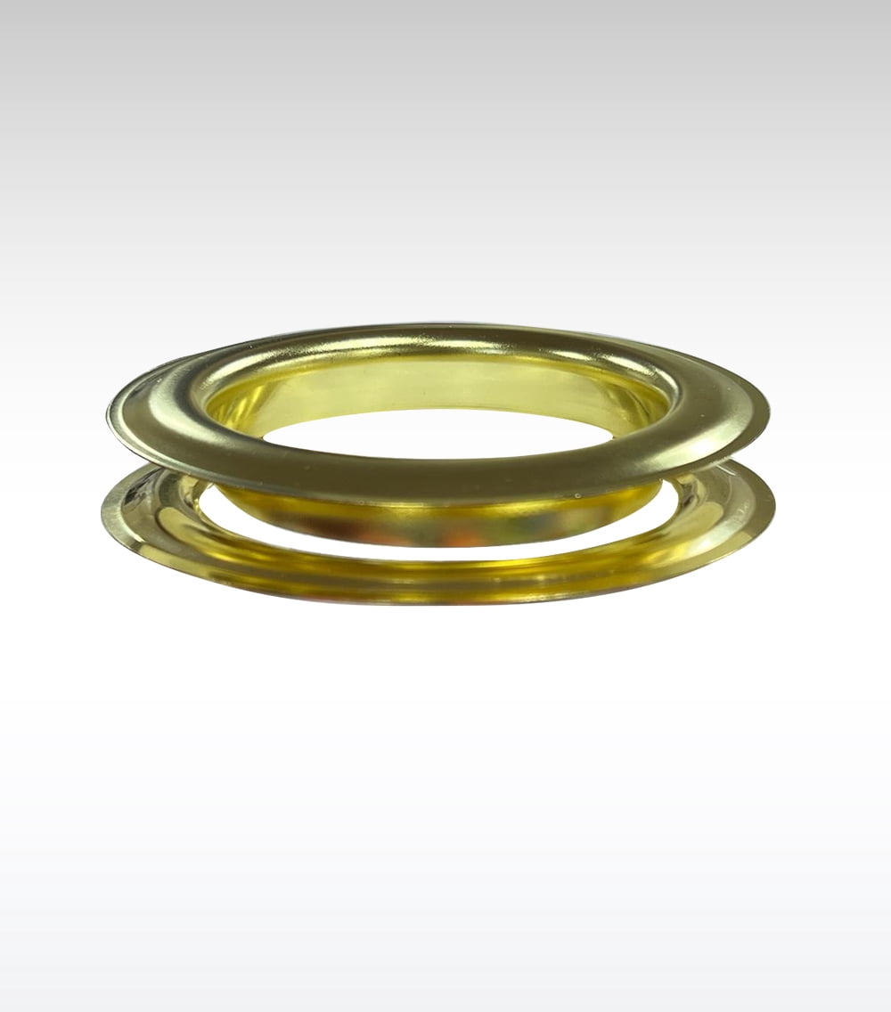 MICRON Round #18 Brass Curtain Grommets and Washers Brass Finish