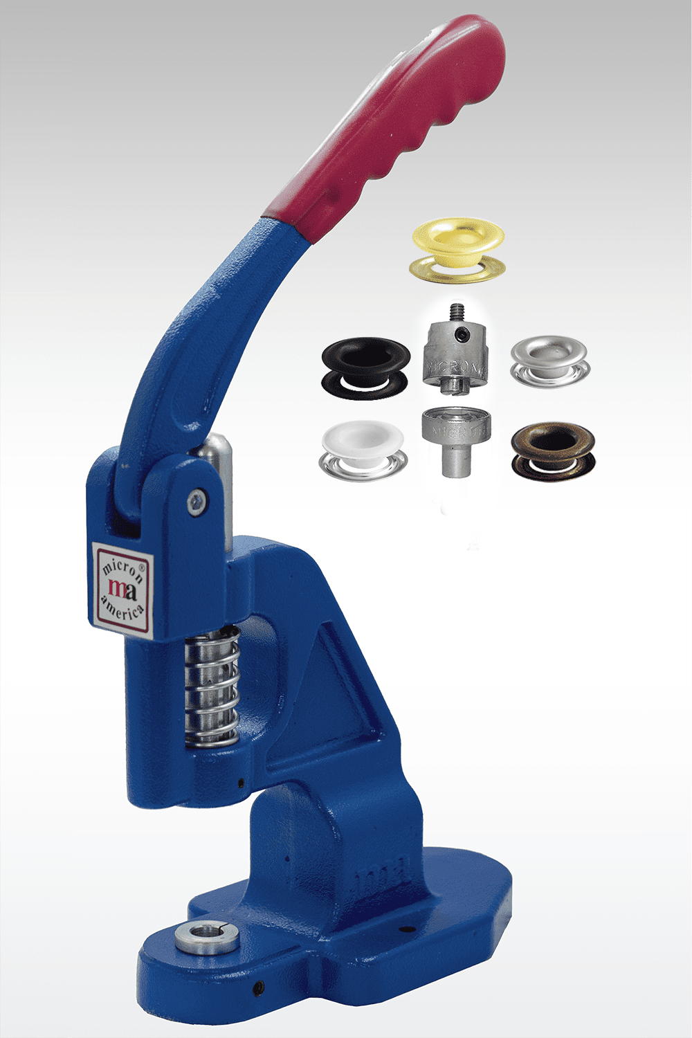 MICRON TEP-1 Fastener Attaching Machine with #3 Self-Piercing Dies and #3 Nickel Plated Self-Piercing Grommets and Washers
