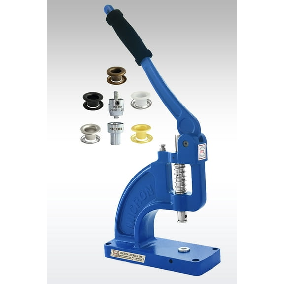MICRON TEP-3 Fastener Attaching Machine with #00 Self-Piercing Dies and #00 Nickel Plated Self-Piercing Grommets and Washers
