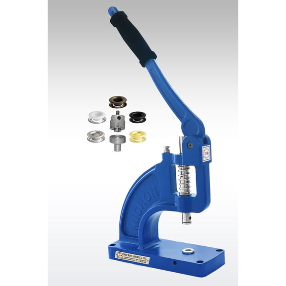 MICRON TEP-3 Fastener Attaching Machine with #1 Self-Piercing Dies and #1 White Painted Self-Piercing Grommets and Washers