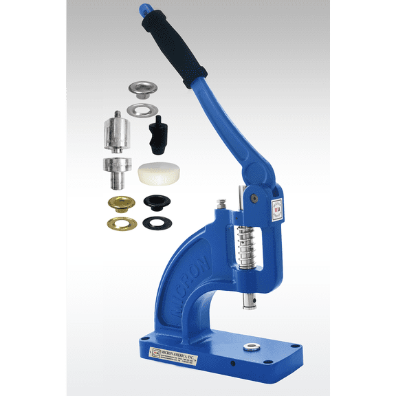 MICRON TEP-3 Fastener Attaching Machine with #1 Sheet Metal Dies and #1 Brass Plated Sheet Metal Grommets (144 pcs of each)